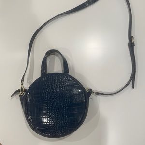 Navy blue crocodile purse